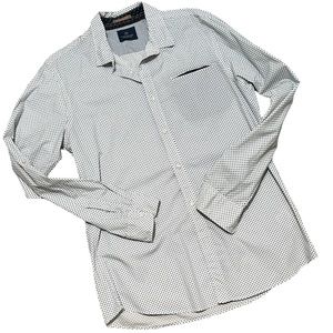 Scotch & Soda Dress Shirt Button Up Cotton XL Navy on White Long Sleeve